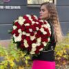 Букет из 101 красной и белой розы
