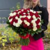 Букет из 101 красной и белой розы