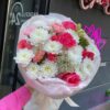 Букет из хризантем, роз и гвоздик
