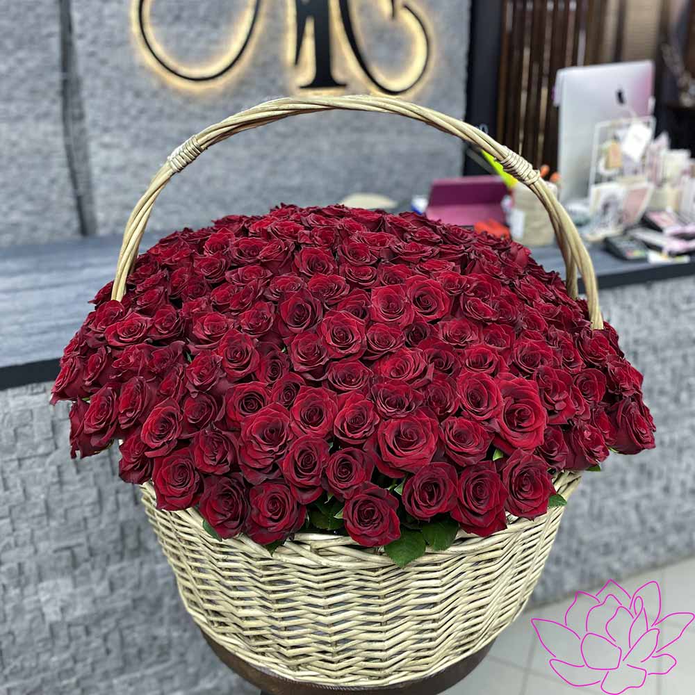 251 красная роза в корзине 251 красная роза в корзине