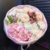 Букет из гортензии, роз и гиперикума