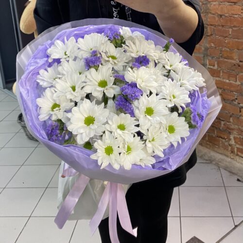 Букет с хризантемой и статицей