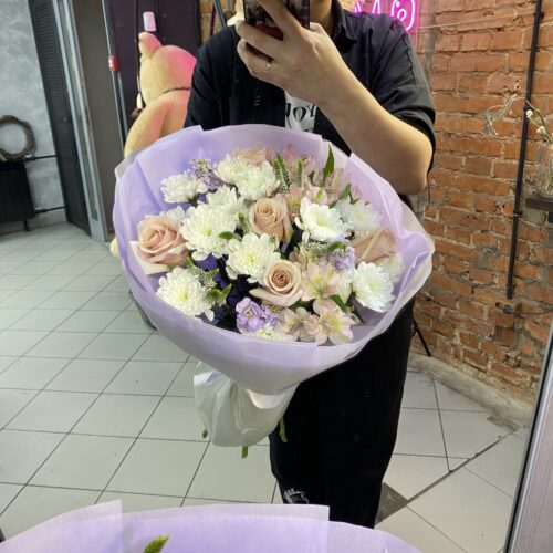Букет Хризантема с розой